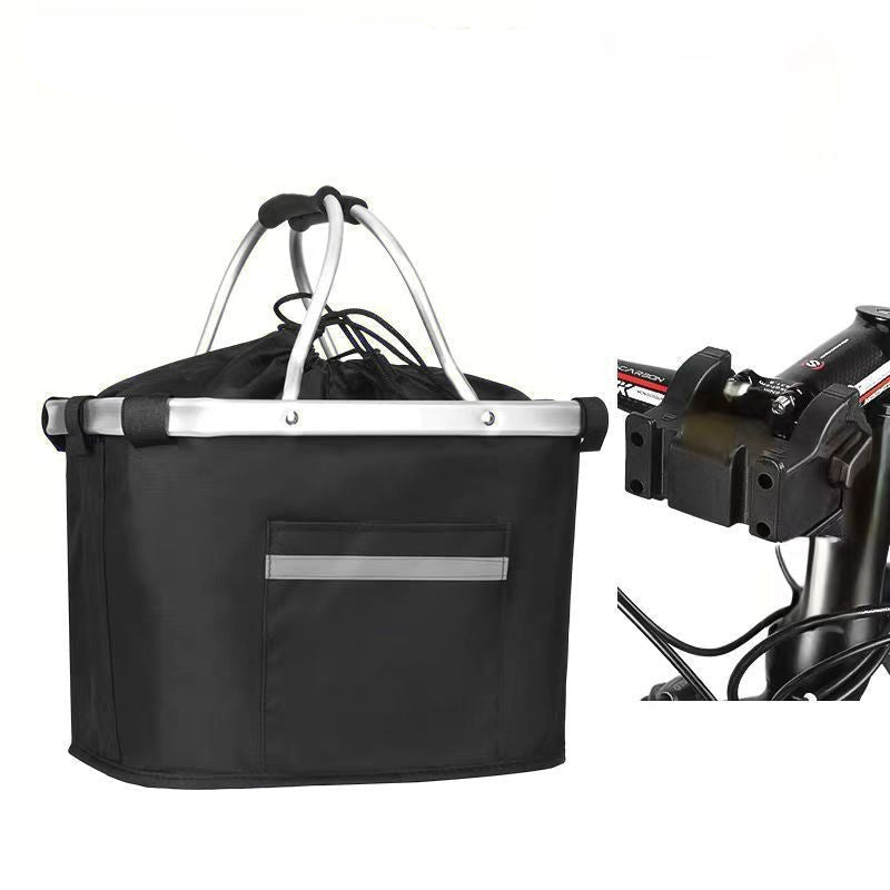 Collapsible Insulated Front Bike Basket with Quick-Release Mounting and Waterproof Liner