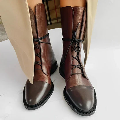 Tatum | Calf Length Lace-Up Boots for Stylish Comfort - Image 2