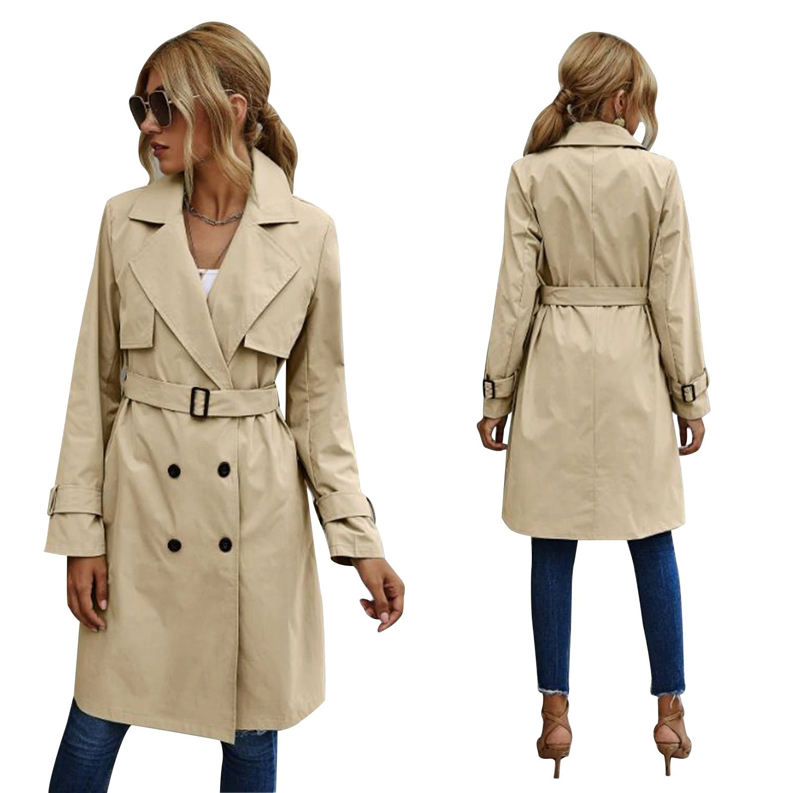 Penny | Women's Double-Breasted Trench Coat - Image 2