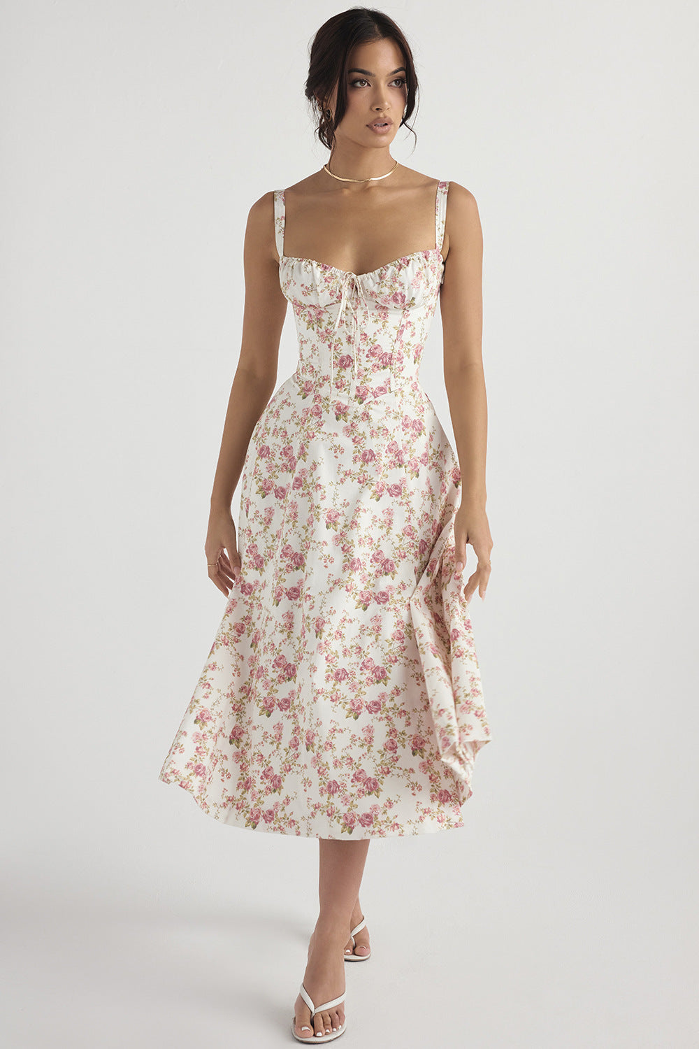 Sally | Angie Spring Dress - Floral Print Party Dress - Image 3