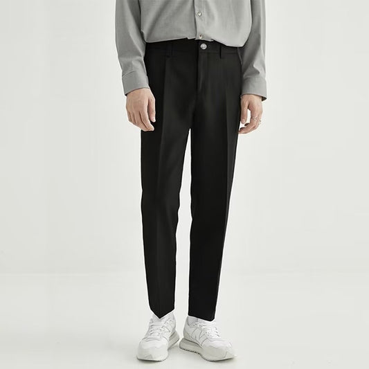 Stan | Men's High-Waisted Pleated Cropped Pants - Image 2