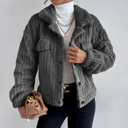 Mandy | Women's Button-Down Sherpa Jacket - Image 2