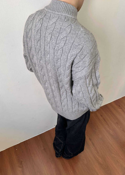 Andy | Men's Quarter-Zip Cable Knit Sweater - Image 3