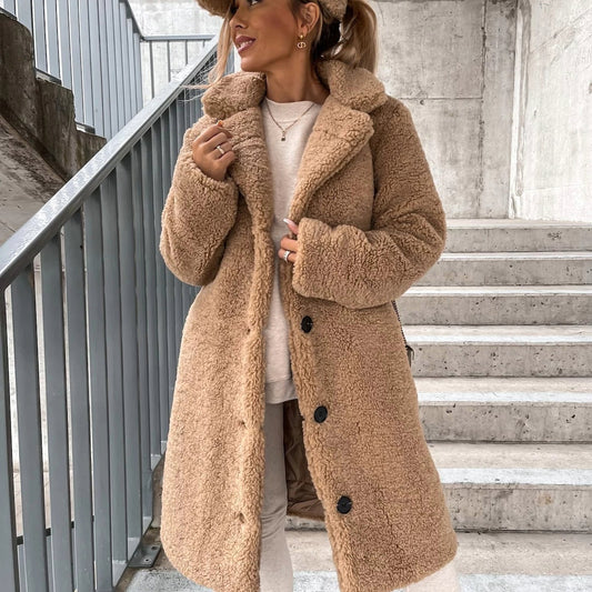 Keira | Women's Oversized Long Teddy Coat - Image 1