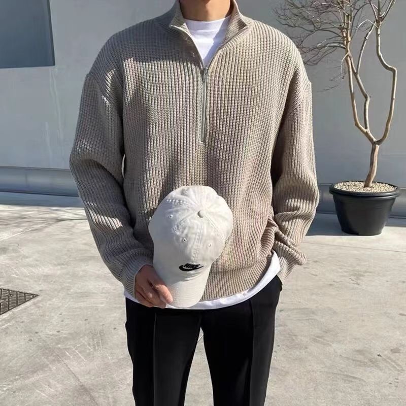 Saul | Men's Quarter-Zip Ribbed Knit Sweater - Image 3