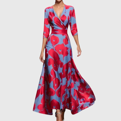 Image of Donna | Women's V-Neck Wrap Maxi Dress
