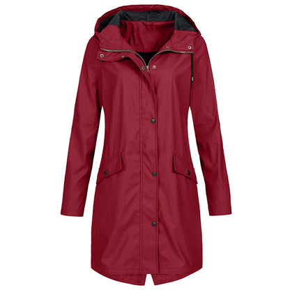 Jocelyn | Women's Hooded Raincoat Coat - Image 4
