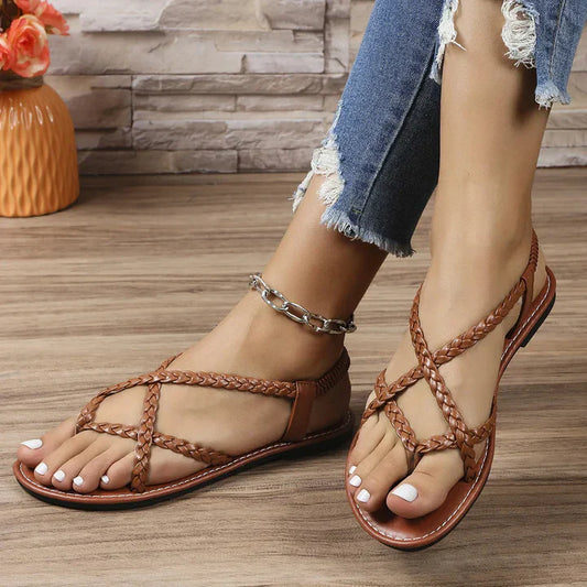 Bonnie | Flat Sandals with Braided Straps for Women - Image 1