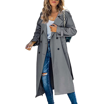 Kathy | Women's Double-Breasted Long Coat - Image 4