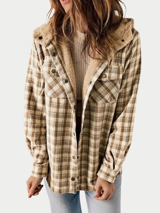 Marilyn | Women's Hooded Button-Down Flannel Jacket - Image 1