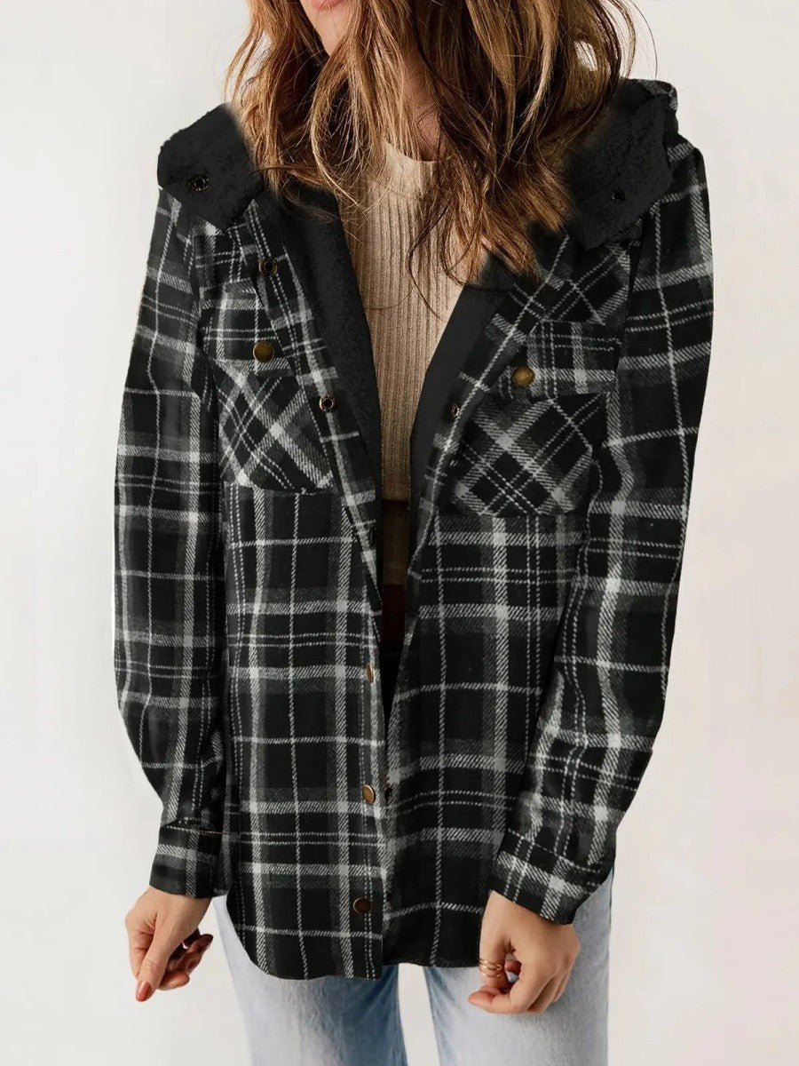 Marilyn | Women's Hooded Button-Down Flannel Jacket - Image 3