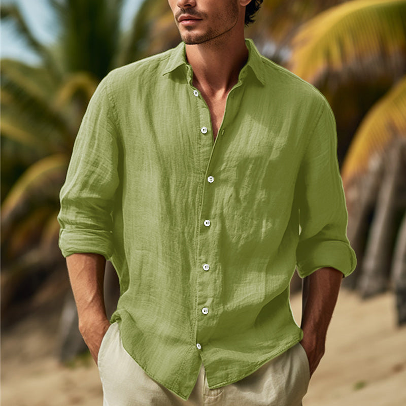 Leonard | Stylish William Linen Long Sleeve Shirt for Men - Image 2