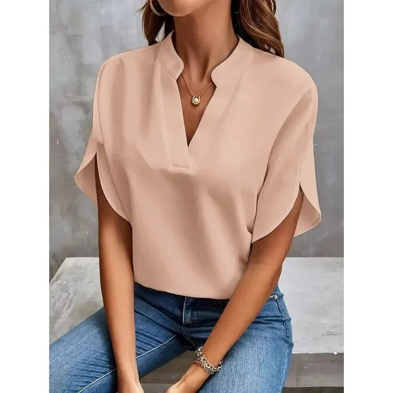 Image of Emily | Women's V-Neck Split Sleeve Blouse