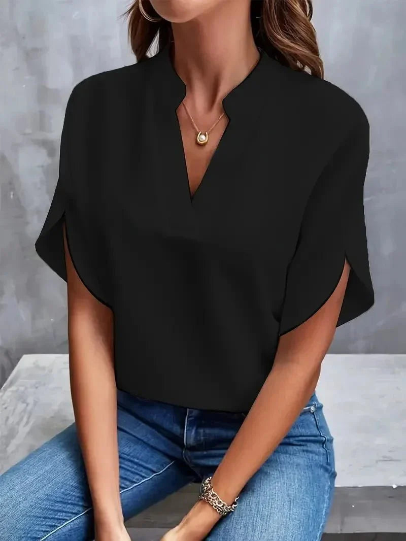 Image of Emily | Women's V-Neck Split Sleeve Blouse