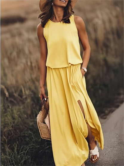 Image of Erica | Women's Sleeveless A-Line Maxi Dress