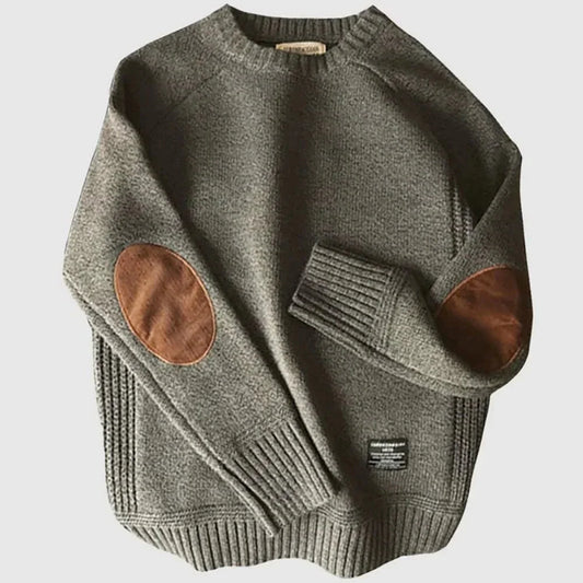 Floyd | Men's Crew Neck Elbow Patch Sweater - Image 1