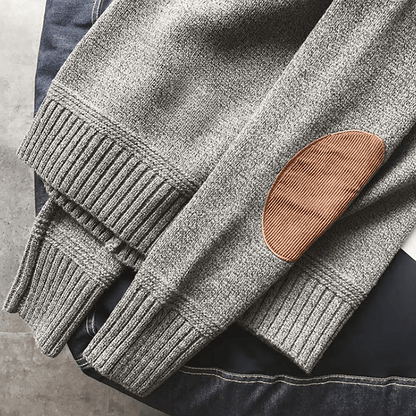 Floyd | Men's Crew Neck Elbow Patch Sweater - Image 3
