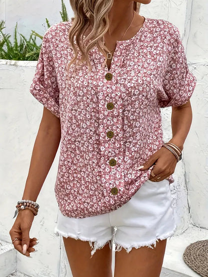 Image of Fiona | Women's Button-Down Floral Blouse