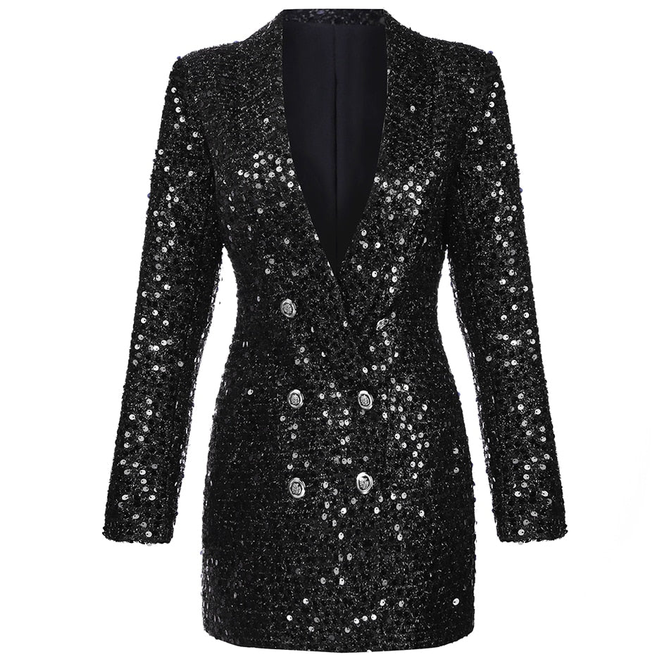 Image of Gloria | Women's Sequin Blazer Mini Dress