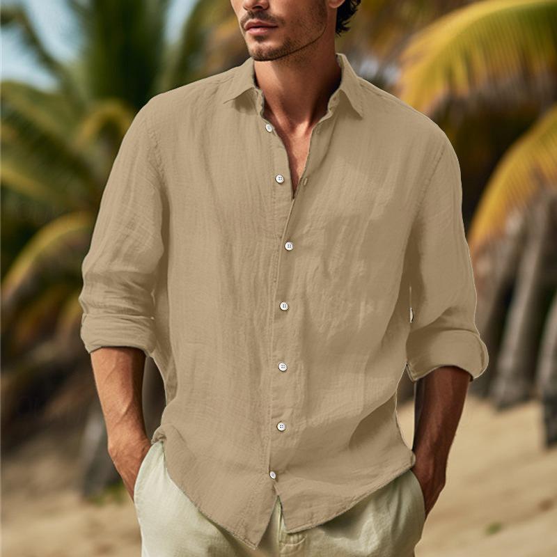 Leonard | Stylish William Linen Long Sleeve Shirt for Men - Image 8