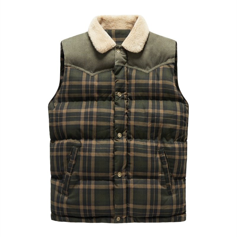 Keith | Men's Plaid Puffer Vest - Image 2