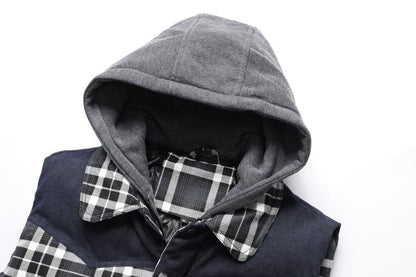Miles | Men's Hooded Plaid Puffer Vest - Image 9