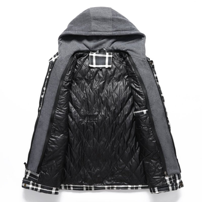 Miles | Men's Hooded Plaid Puffer Vest - Image 13