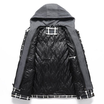 Miles | Men's Hooded Plaid Puffer Vest - Image 13
