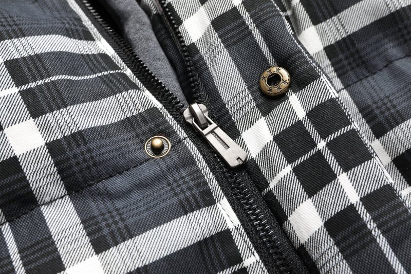 Miles | Men's Hooded Plaid Puffer Vest - Image 10