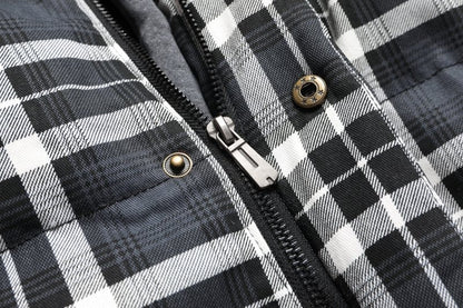 Miles | Men's Hooded Plaid Puffer Vest - Image 10