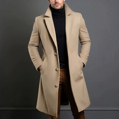 Henry | Men's Formal Slim-Fit Long Coat - Image 1