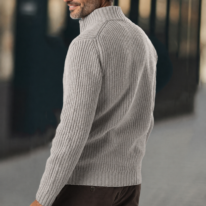 Henry | Men's Zip-Up Ribbed Knit Sweater - Image 1
