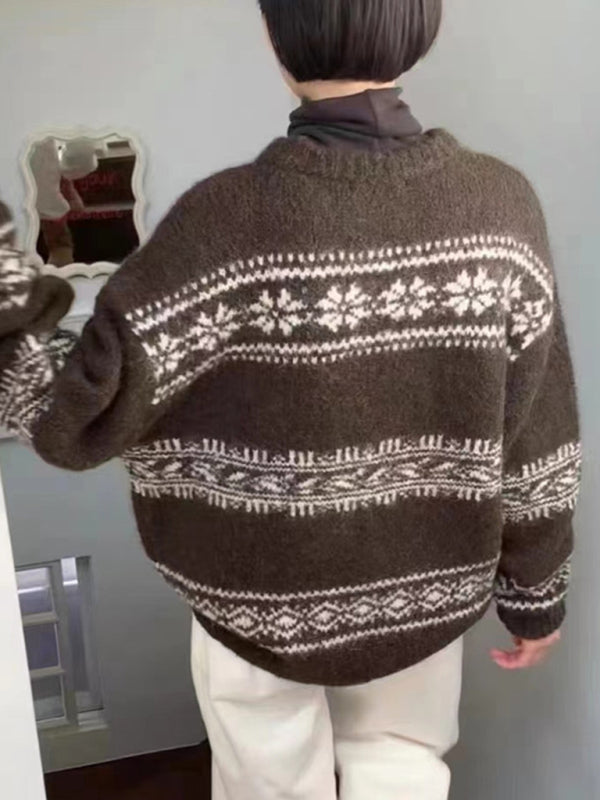 Nell | Women's Fair Isle Relaxed Fit Pullover Sweater - Image 8