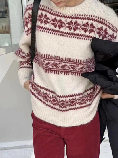 Nell | Women's Fair Isle Relaxed Fit Pullover Sweater - Image 5