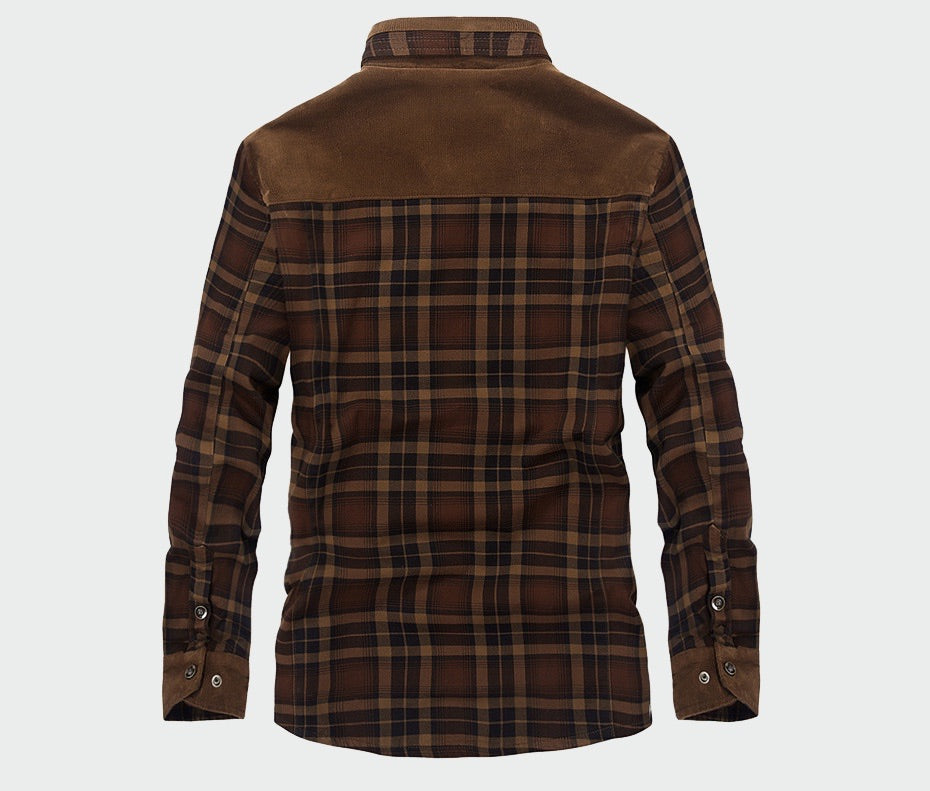 Malcolm | Men's Sherpa Lined Plaid Shirt Jacket - Image 3