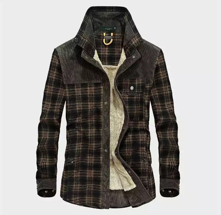 Malcolm | Men's Sherpa Lined Plaid Shirt Jacket - Image 1