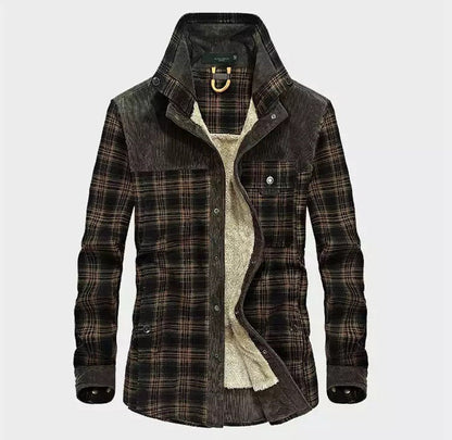 Malcolm | Men's Sherpa Lined Plaid Shirt Jacket - Image 1