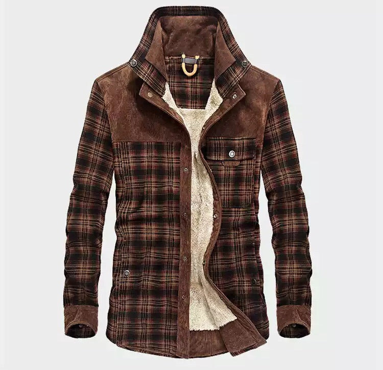 Malcolm | Men's Sherpa Lined Plaid Shirt Jacket - Image 4