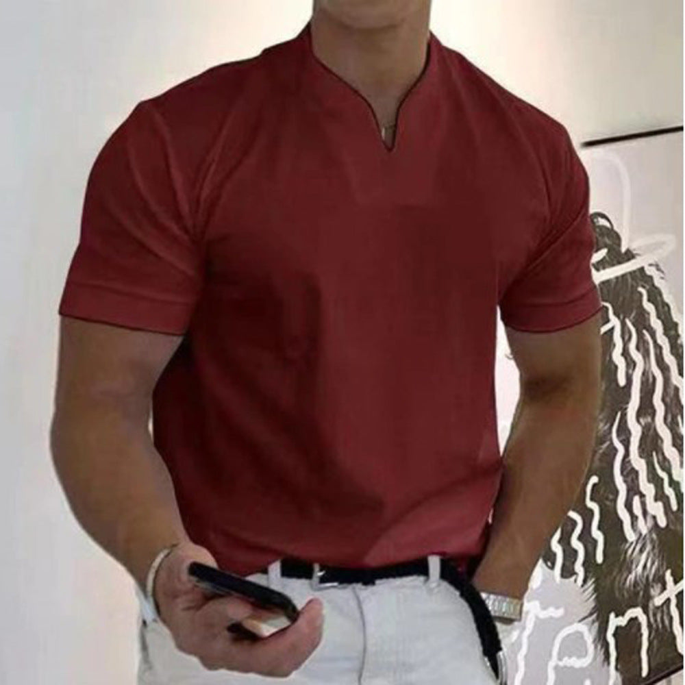 Image of Jed | Men's Band Collar Pocket T-Shirt