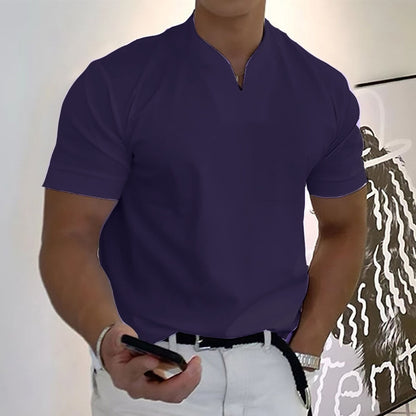 Image of Jed | Men's Band Collar Pocket T-Shirt