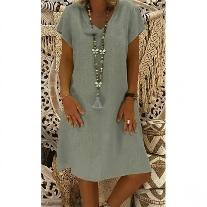 Jo | Women's V-Neck A-Line Mini Dress - Image 1