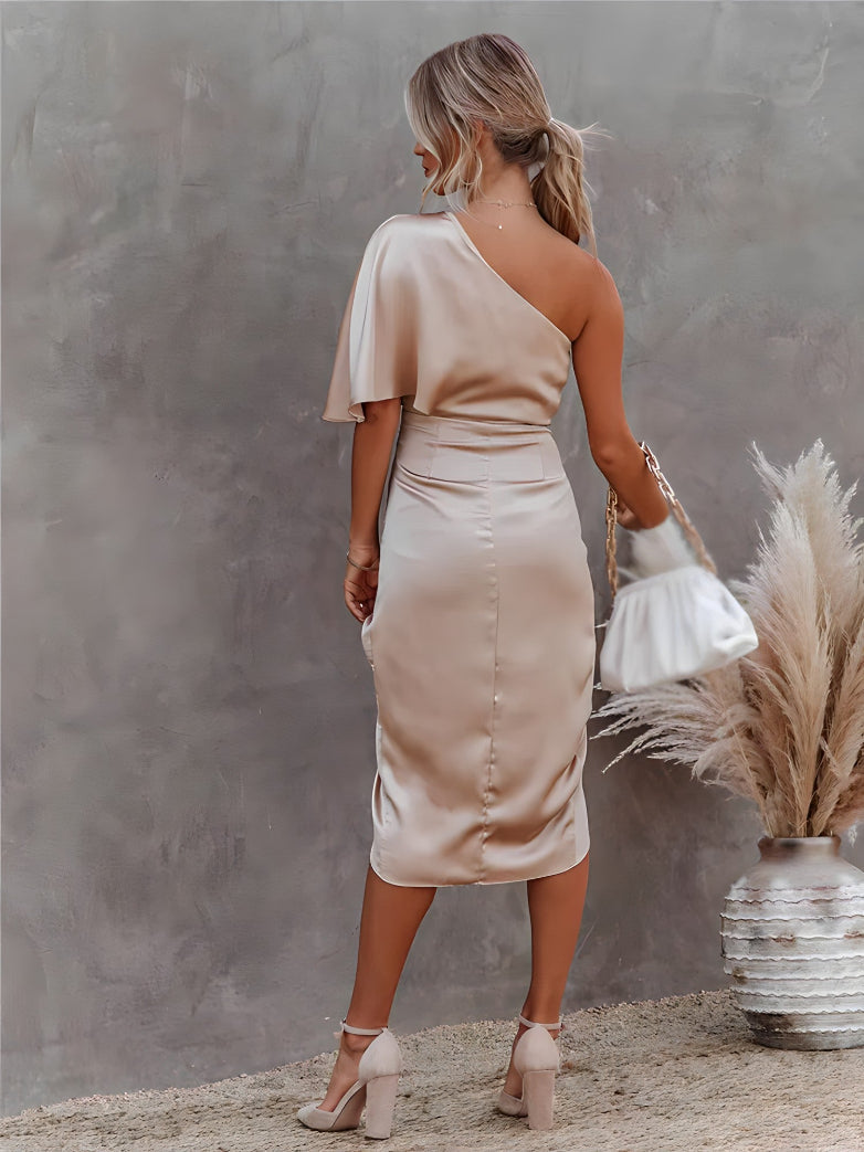 Image of Josephine | Women's One Shoulder Midi Dress