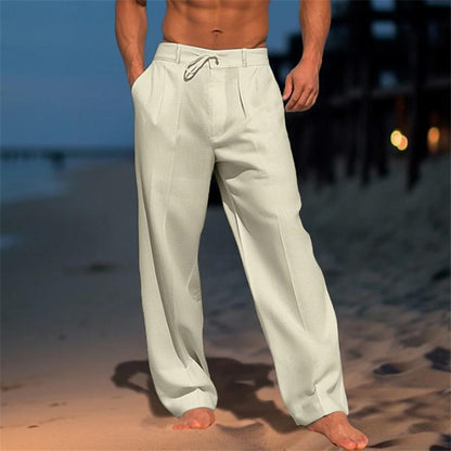 Mason | Unicoloured Relaxed Linen Trousers for Summer Style - Image 3