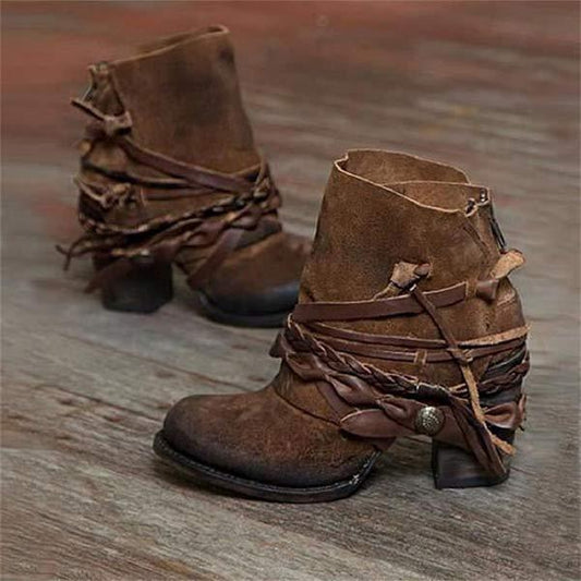 Serena | Women's Ankle Boots – Stylish Leather Western Style – Comfortable Block Heel - Image 1