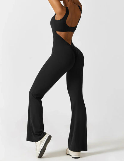 Image of Judith | Women's Flare Leg Activewear Jumpsuit