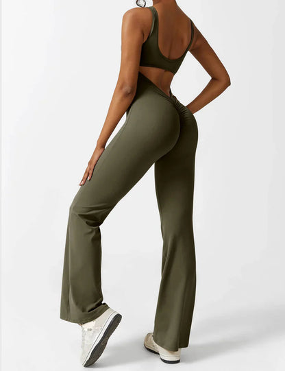 Image of Judith | Women's Flare Leg Activewear Jumpsuit