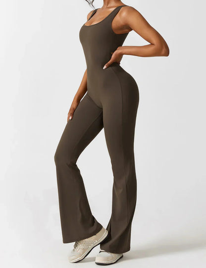 Image of Judith | Women's Flare Leg Activewear Jumpsuit