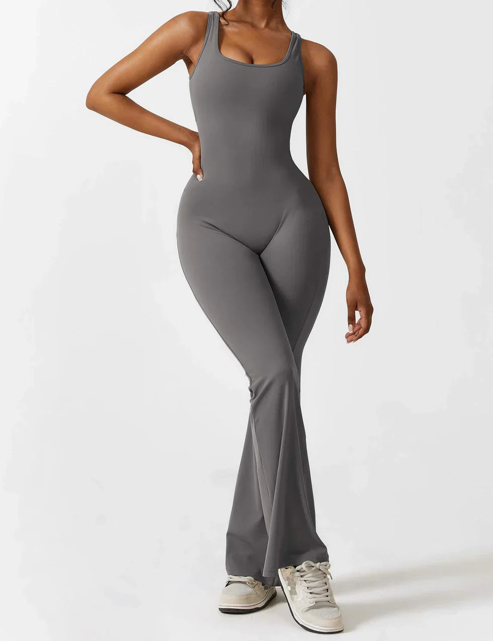 Image of Judith | Women's Flare Leg Activewear Jumpsuit