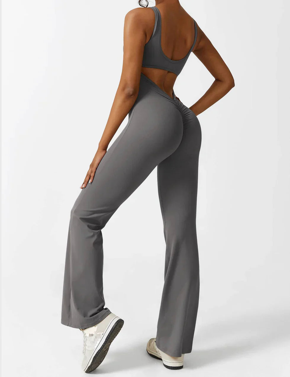 Image of Judith | Women's Flare Leg Activewear Jumpsuit