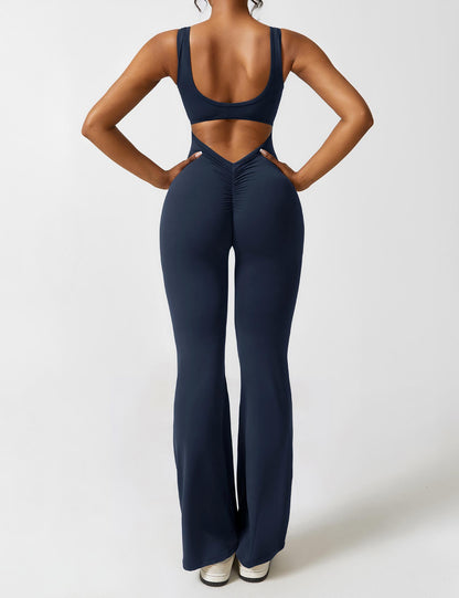 Image of Judith | Women's Flare Leg Activewear Jumpsuit
